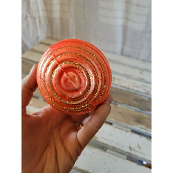 Orange glitter Germany Glass ball ornament Xmas tree - Picture 7 of 7